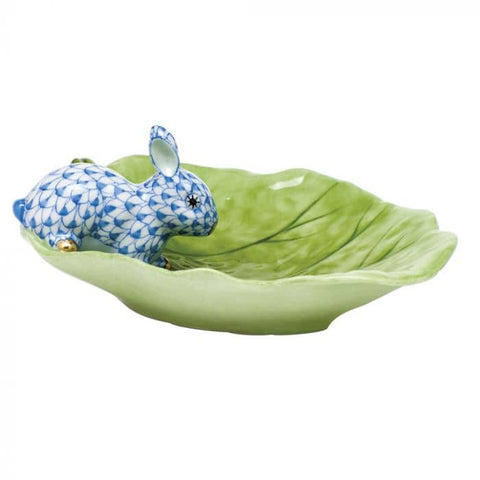 Bunny on Cabbage Leaf - Blue