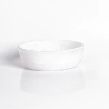 White Swirl Small Round Bowl