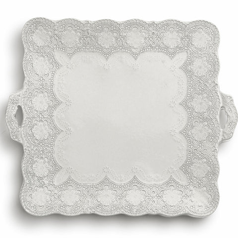 Merletto White Square Platter