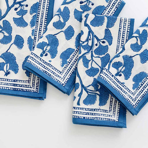 Ginkgo Blue Napkins-Set of Four