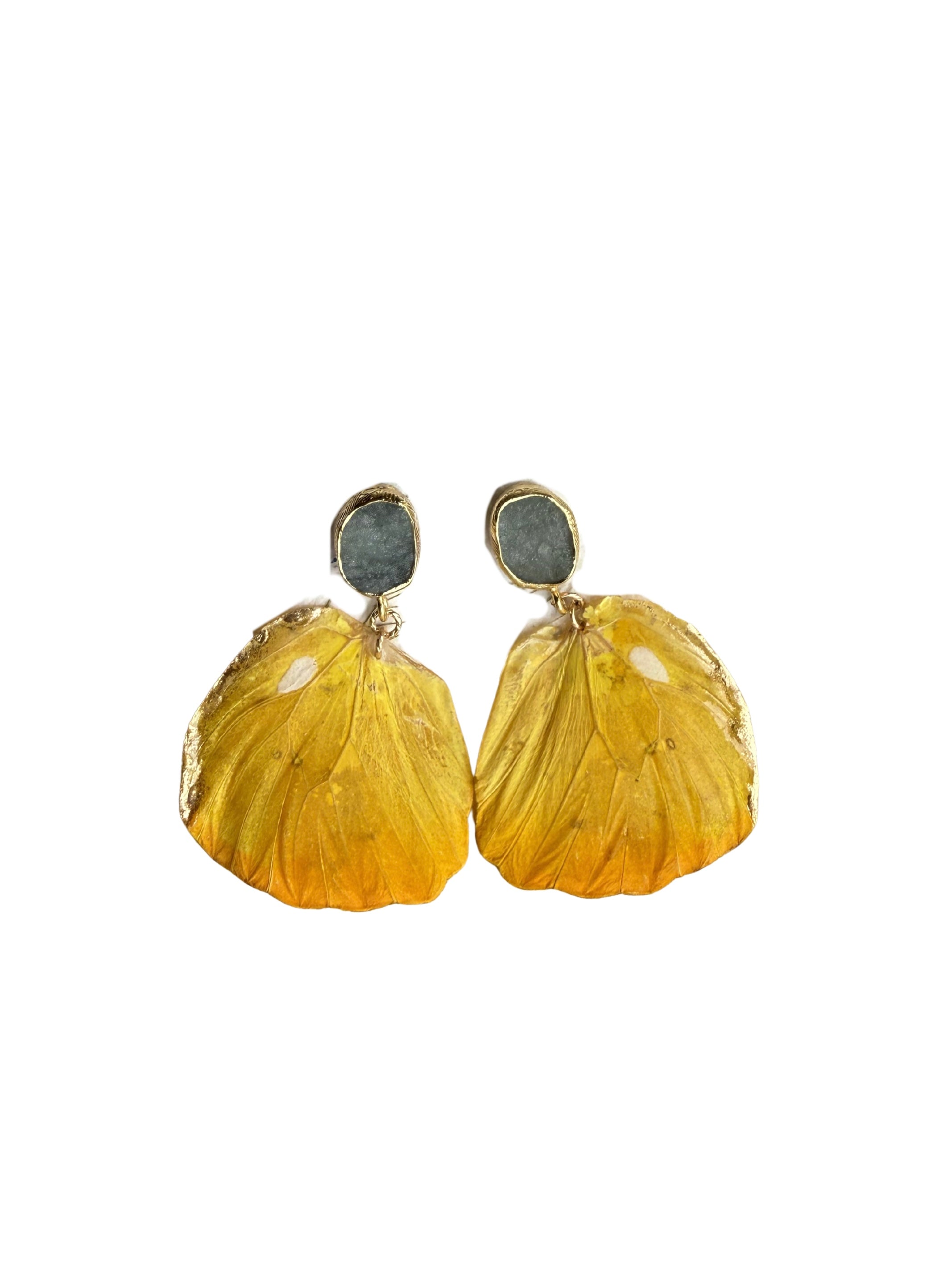 Butterfly Drop Earrings-Yellow