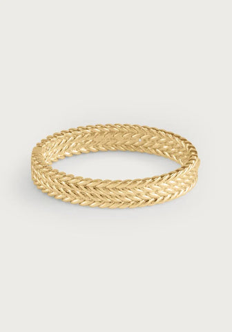 Cheval Braid Hinged Bangle - Thick
