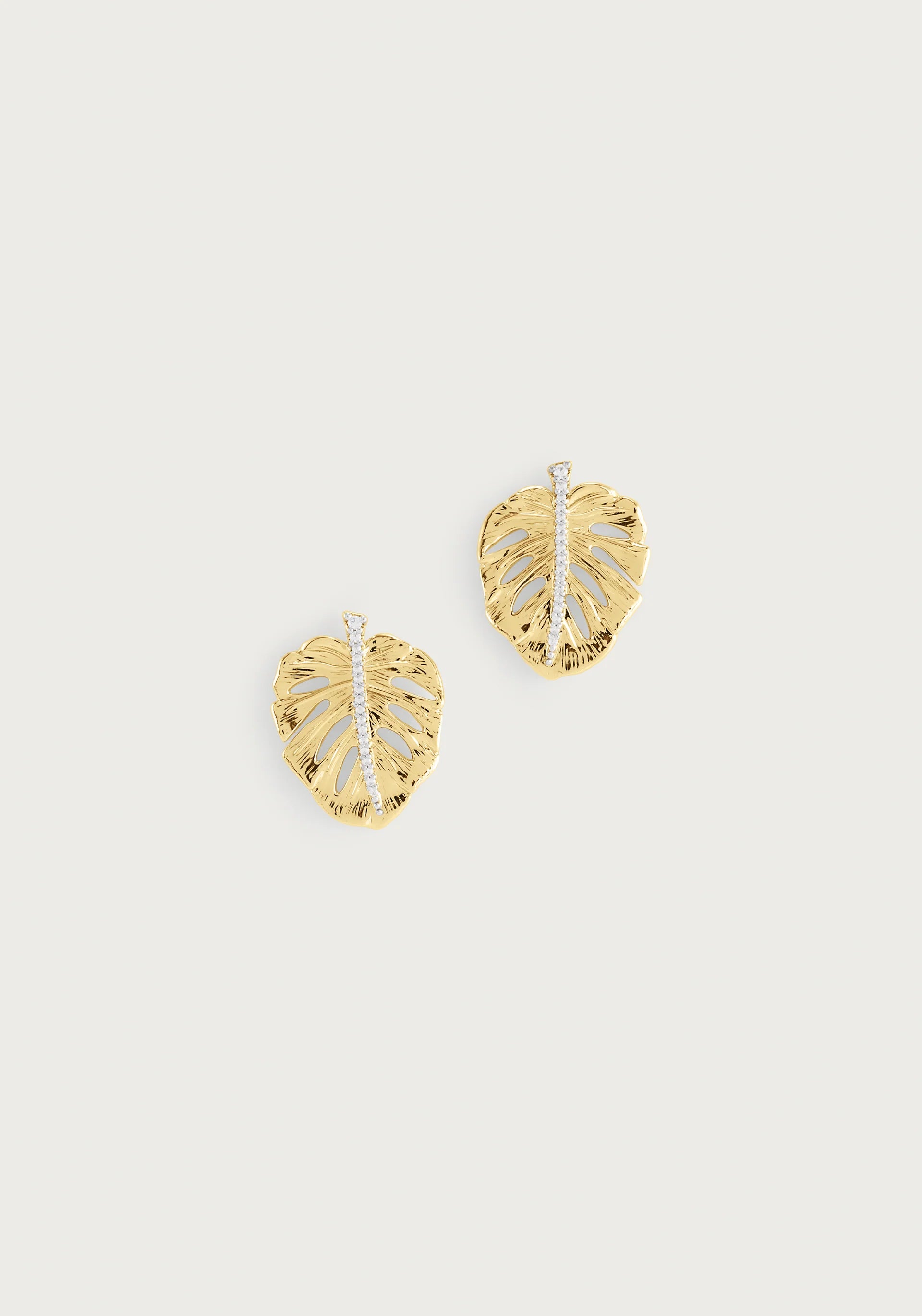 Monstera Palm Earrings, Small