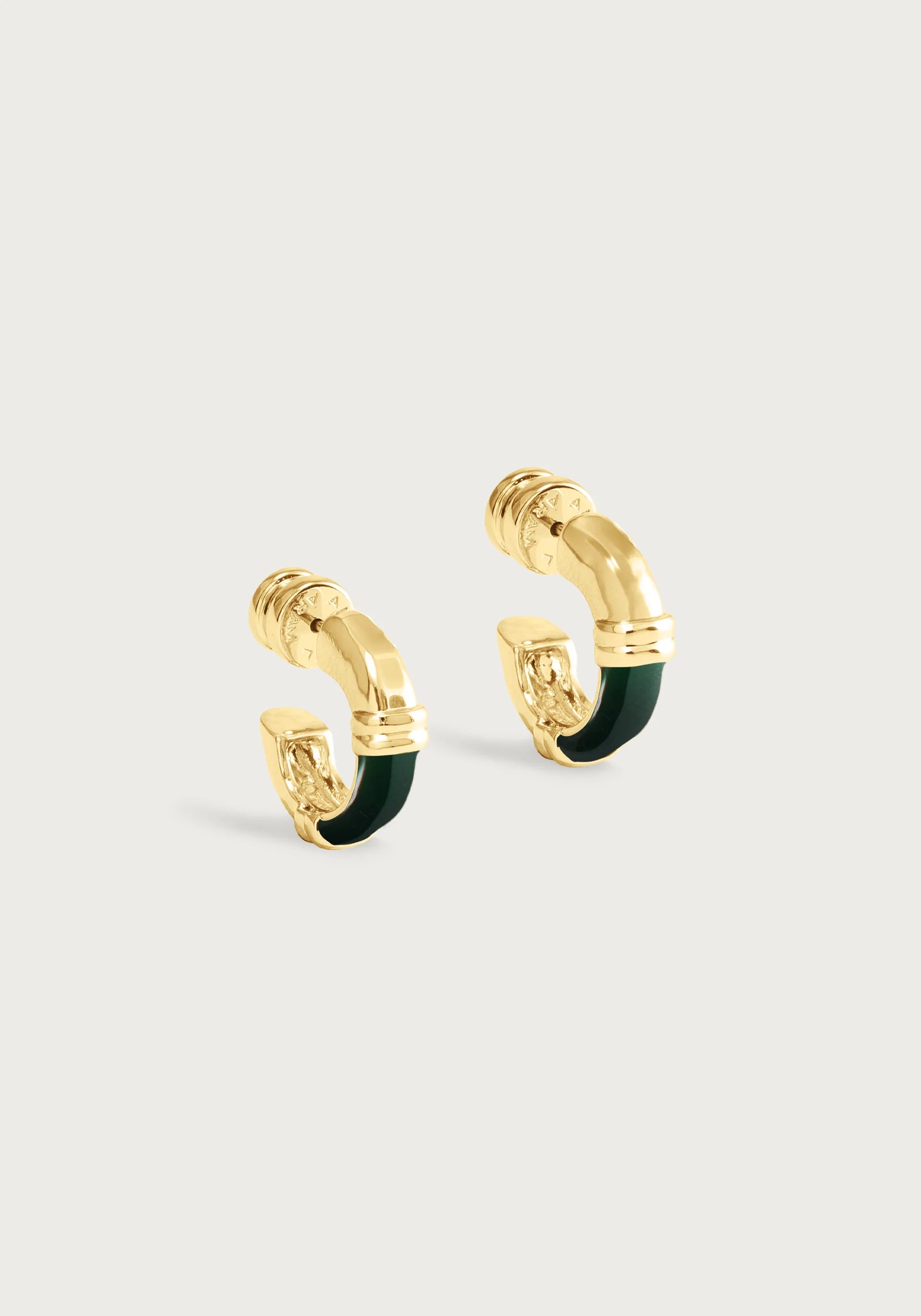 Forza Huggie Hoop Earrings-Malachite