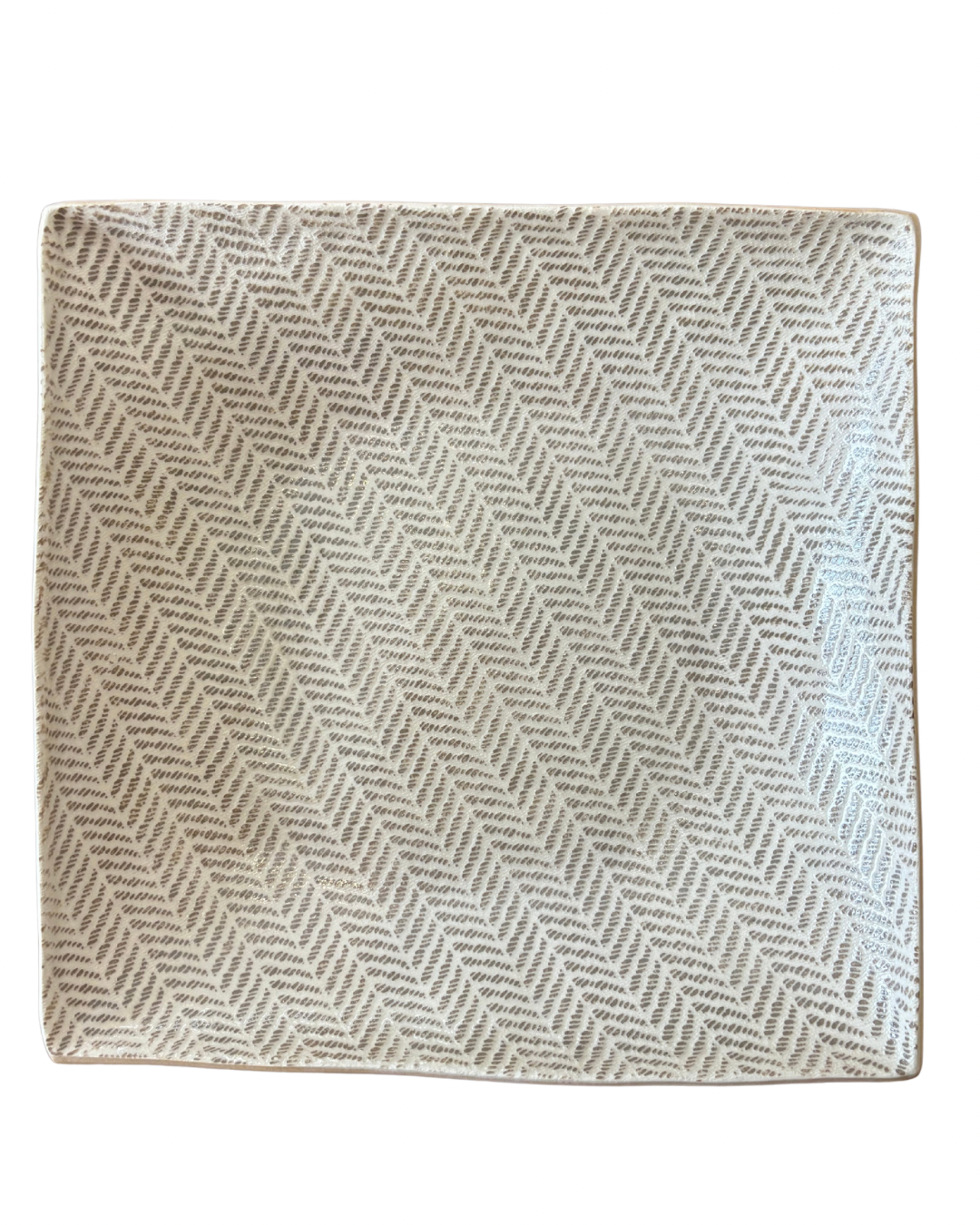 Eleven Inch Square Tray in Herringbone Mocha