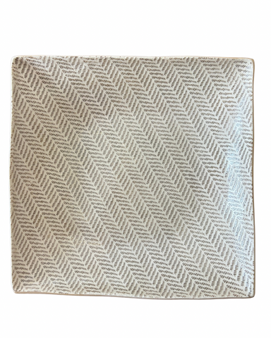Eleven Inch Square Tray in Herringbone Mocha