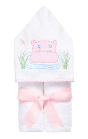 3 Marthas Hippo Everykid Towel-Pink