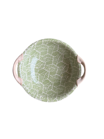 9" Vegetable Bowl with handles Foliage Citrus