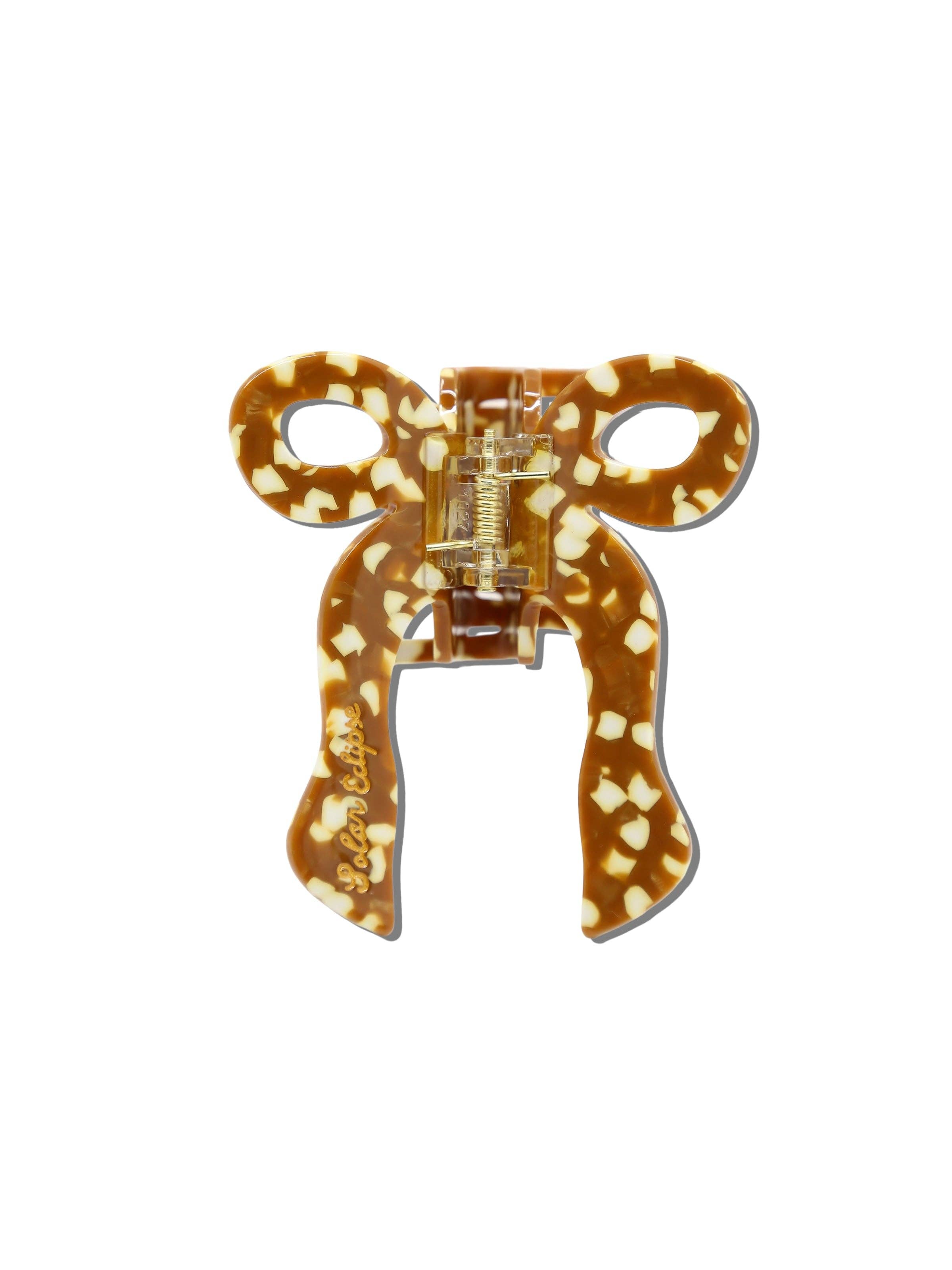 Hand-painted Coquette Bow Claw Hair Clip | Eco-Friendly - New: Fawn
