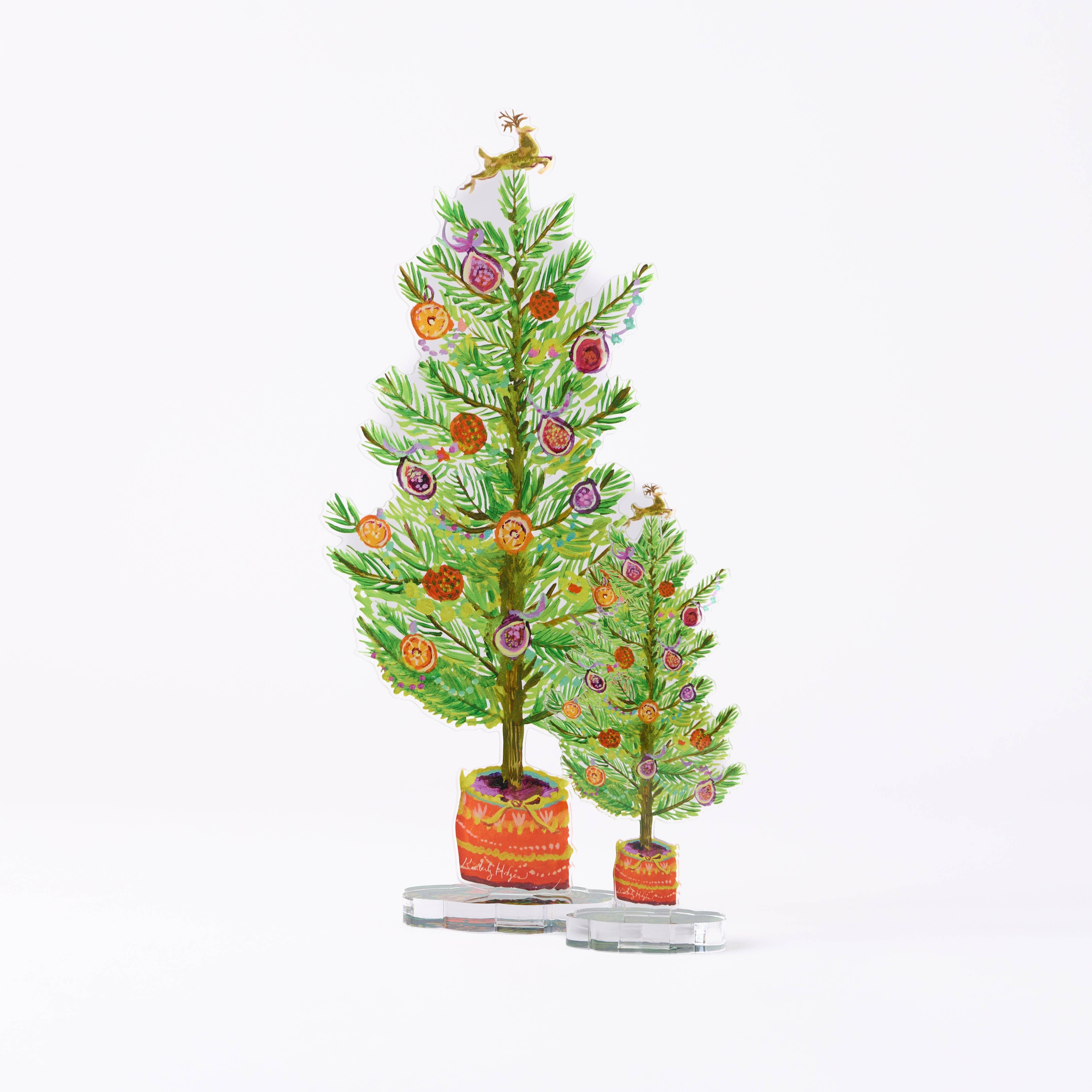 Fig and Orange Tree | 0.25in. Acrylic Floral: LG / Sage LG Stand