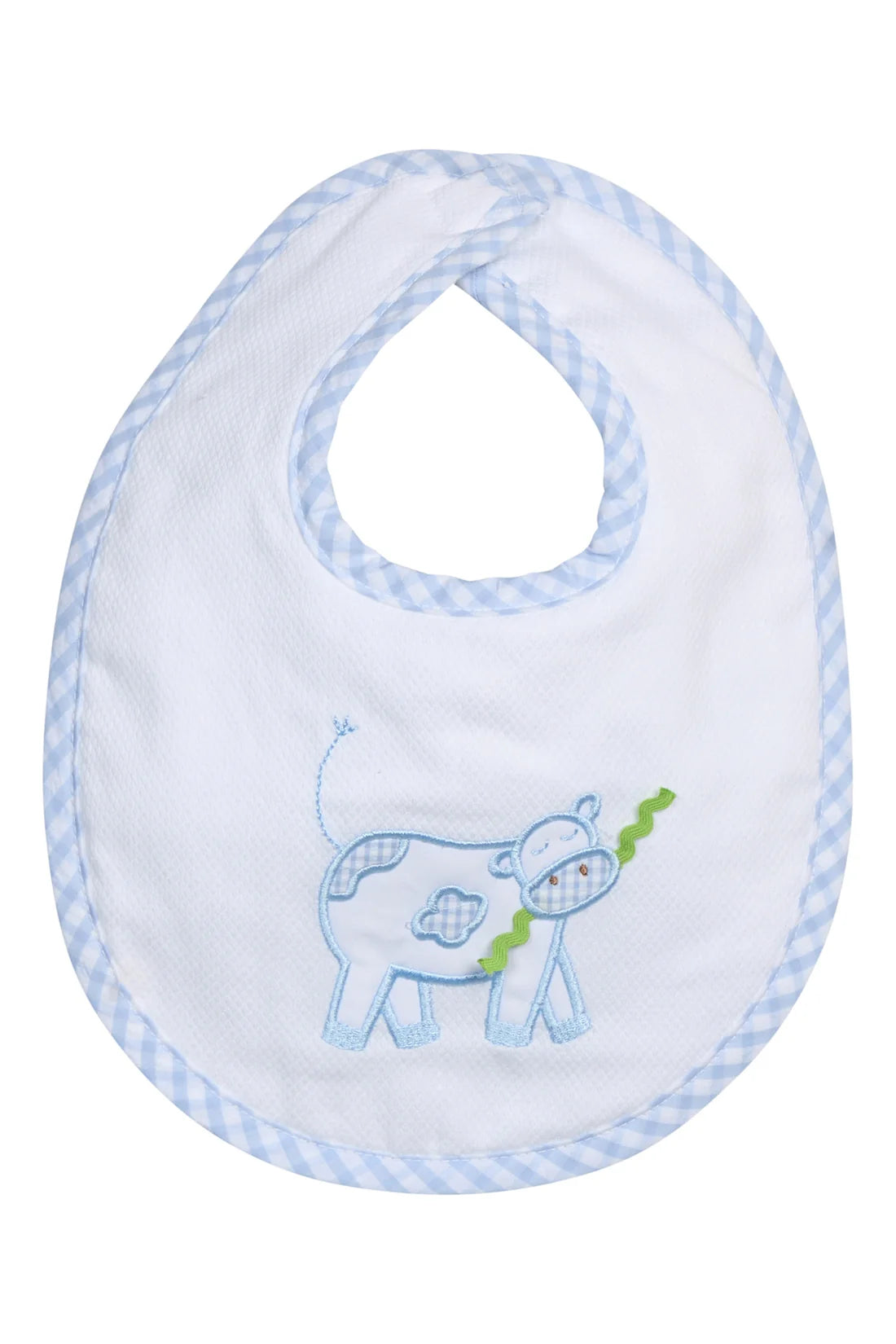 3 Marthas Cow Applique Basic Bib-Blue