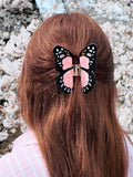 Hand-painted Monarch Butterfly Claw Hair Clip | Eco-Friendly: Pink
