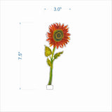 Moulin Rouge Sunflower | 0.25in. Acrylic Floral: SM / Spiral Vine SM Stand