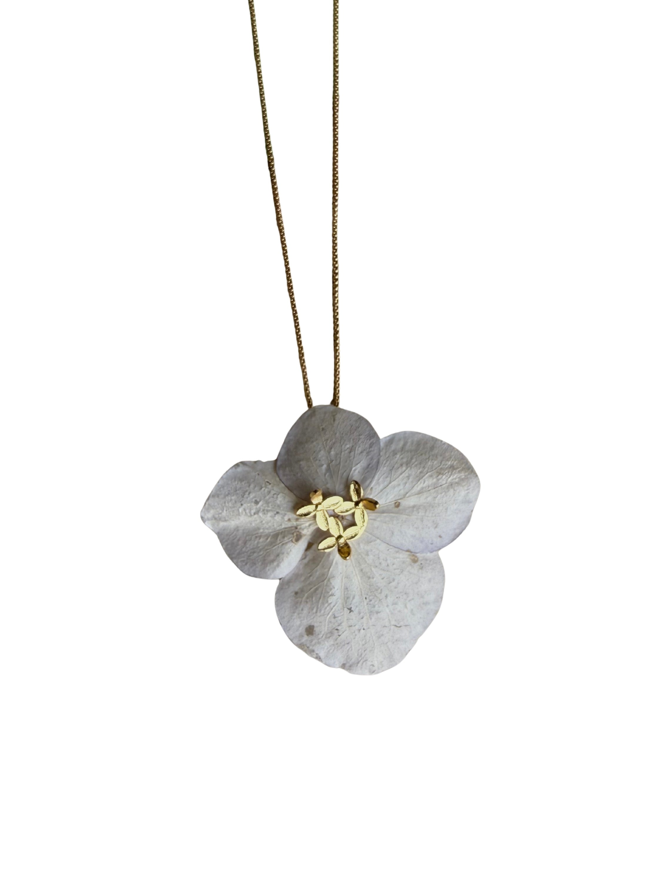 Hydrangea Necklace, Large-White