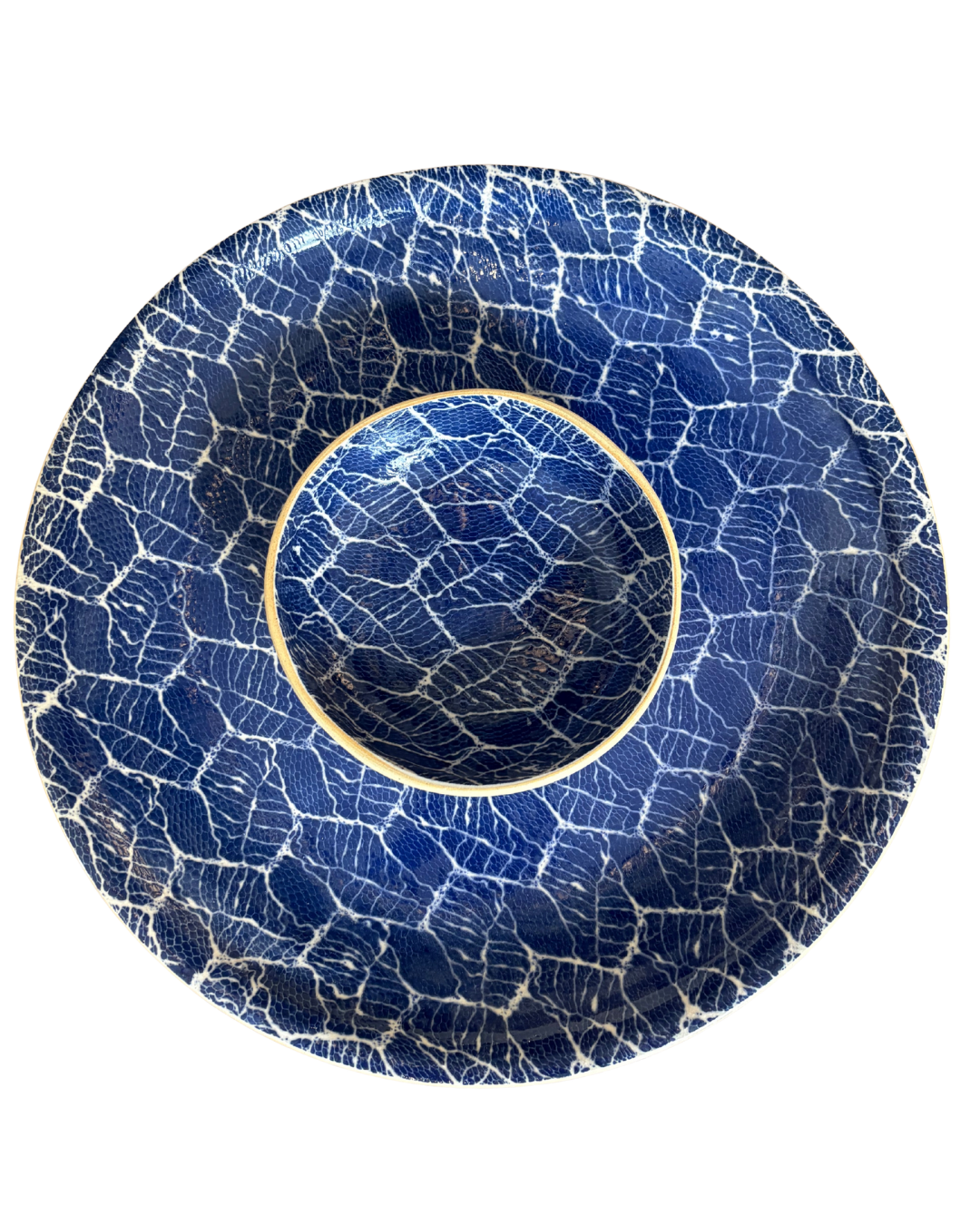 Chip & Dip Two Piece Set in Foliage Cobalt