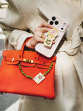 Hand-painted Flower Mahjong Bracelet Phone Chain