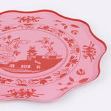 Pink Vintage Botanical Paper Dinner Plates