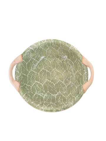 Citrus Foliage 9" Vegetable Bowl with Handles
