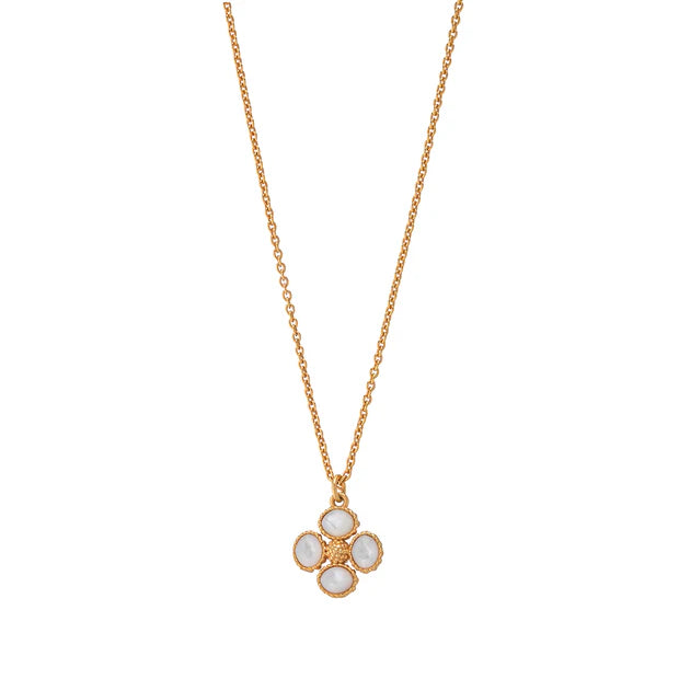Berry Clover Double Sided Charm Necklace, 16"+2" - MOP