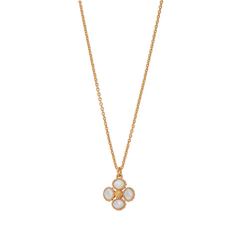 Berry Clover Double Sided Charm Necklace, 16"+2" - MOP