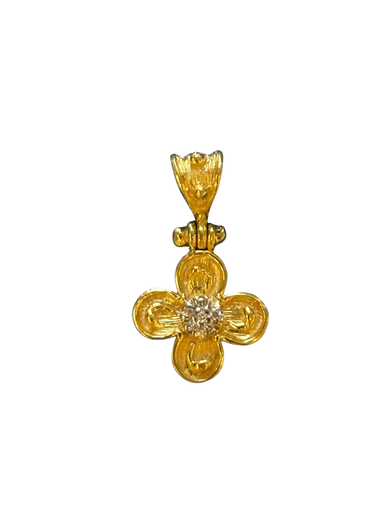 14K Rounded Cross Pendant