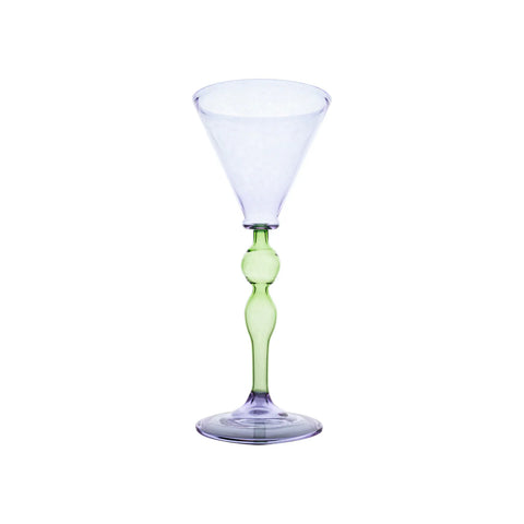 Palazzo Wine Glass, Blueberry & Green, Set of 4
