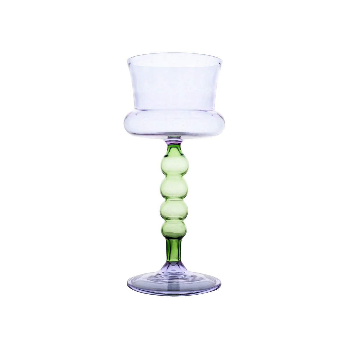 Palazzo Square Wine Glass, Blueberry & Green, Set of 4