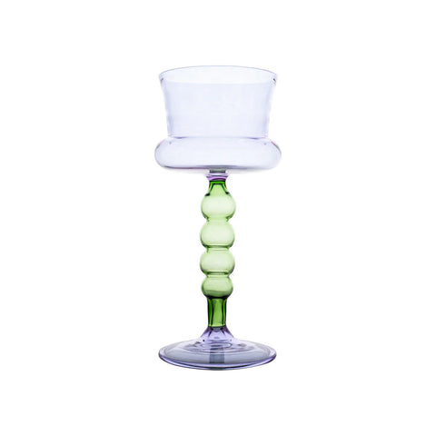 Palazzo Square Wine Glass, Blueberry & Green, Set of 4