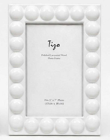 5x7 White Lacquer Wood Frame