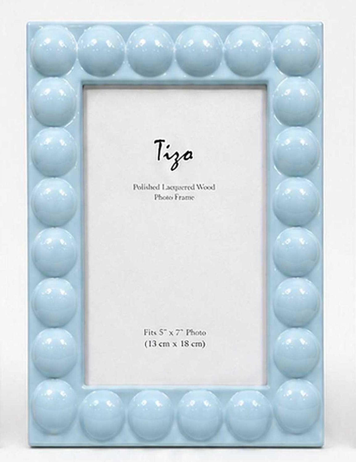 5x7 Lite Blue Lacquer Wood Frame