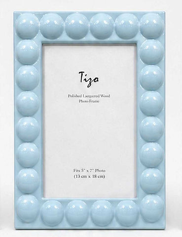 5x7 Lite Blue Lacquer Wood Frame