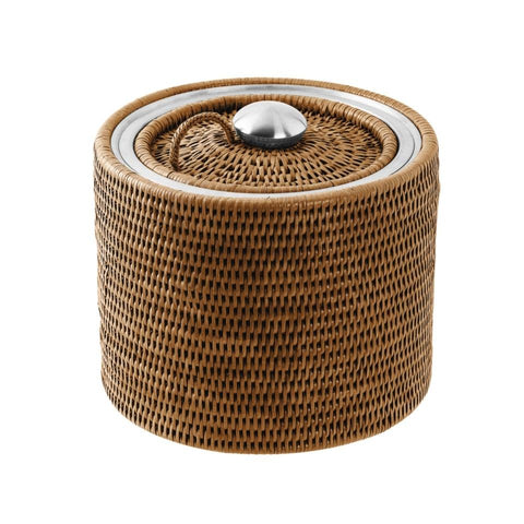 Radici Ice Bucket with Lid - Rattan Honey Brown