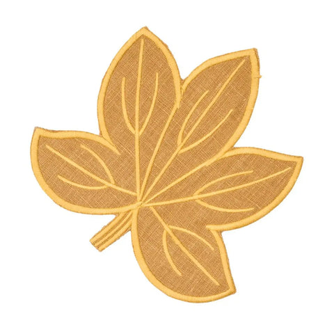 Harvest Leaf Linen Coaster, Set of Four
