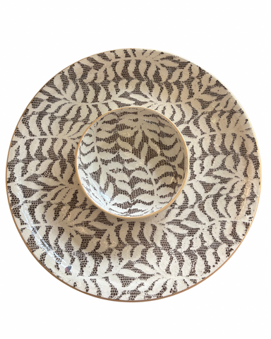 Two Piece Chip & Dip in Fern Chestnut