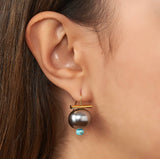 Turquoise Dove Pebble Dot Earring
