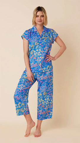 Cerulean Floral Capri Pajama Set