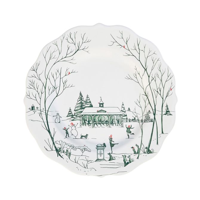 Country Estate Winter Frolic Evergreen Salad Plate