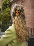 Hand-painted Monarch Butterfly Claw Hair Clip | Eco-Friendly: Orange