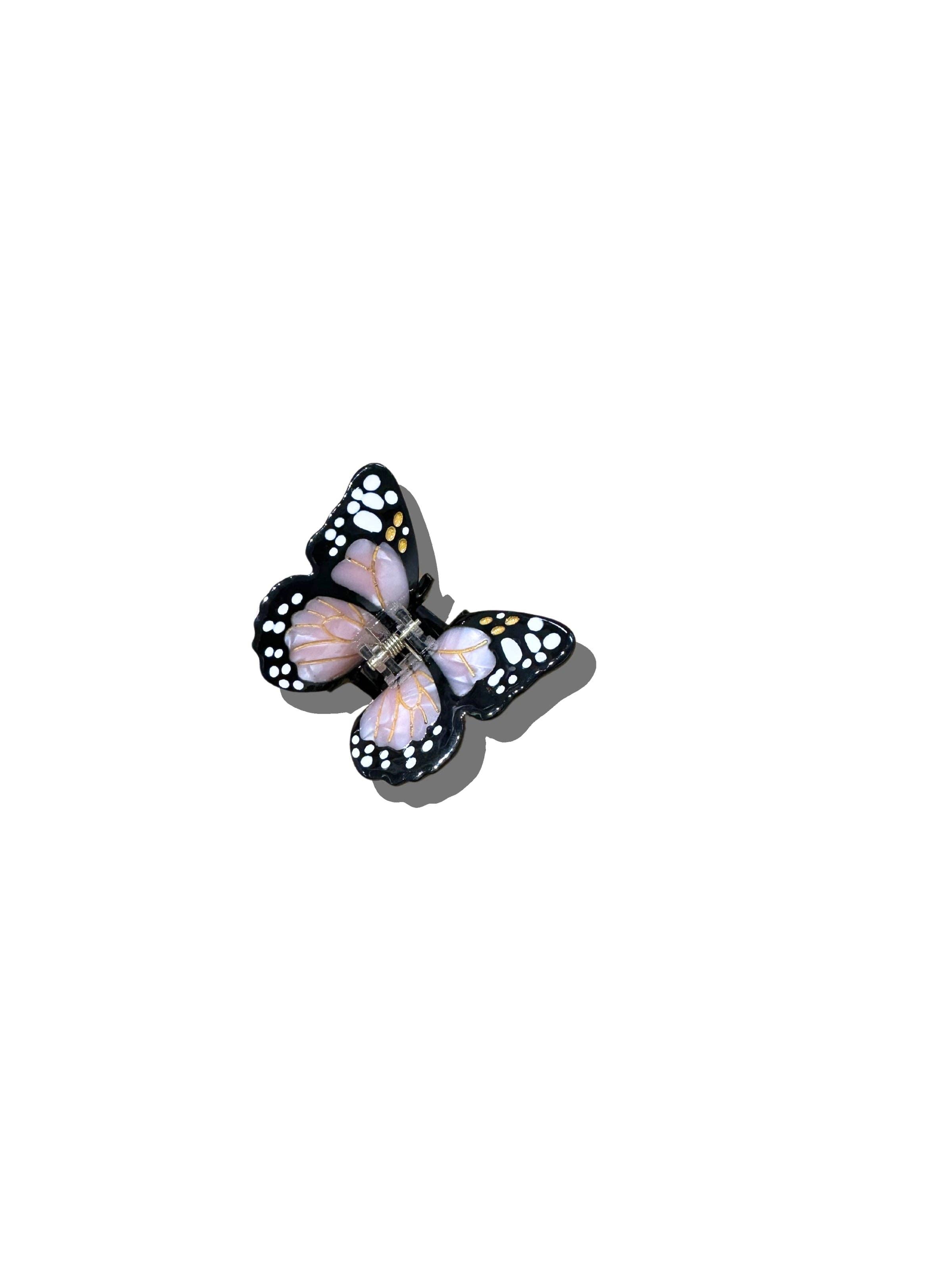 Hand-painted Mini Monarch Butterfly Claw Hair Clip | Eco-Friendly: Pink