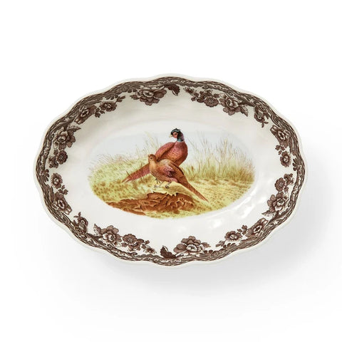 Woodlands Pheasant Oval Fluted DIsh
