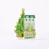 8 Green Bows Tree | 0.25in. Acrylic Floral: SM / Pine Pattern SM Stand