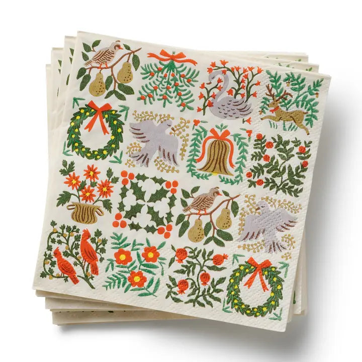 Christmastide Paper Cocktail Napkins