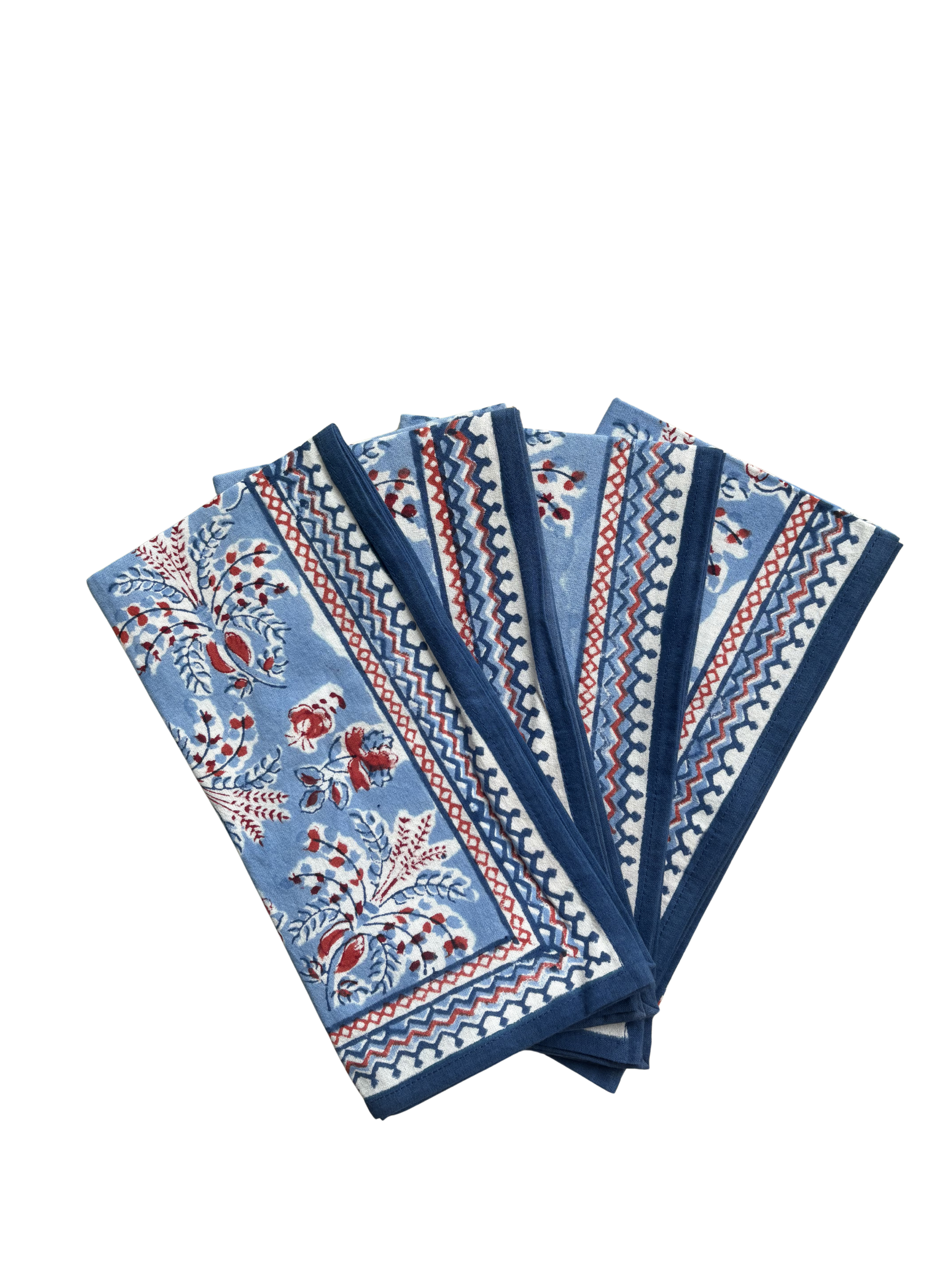 Grecian Palm Red, White, & Blue Napkins-Set of 4