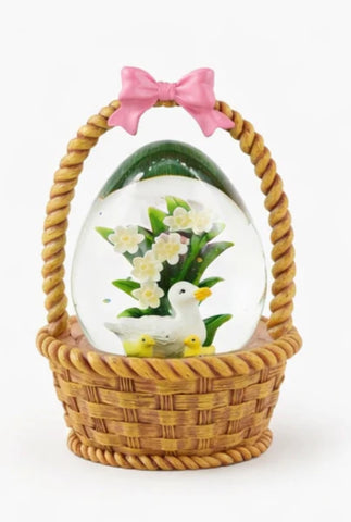 Little Ducks in Basket Water Globe