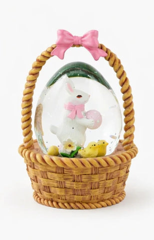 Easter Bunny in Basket Water Globe