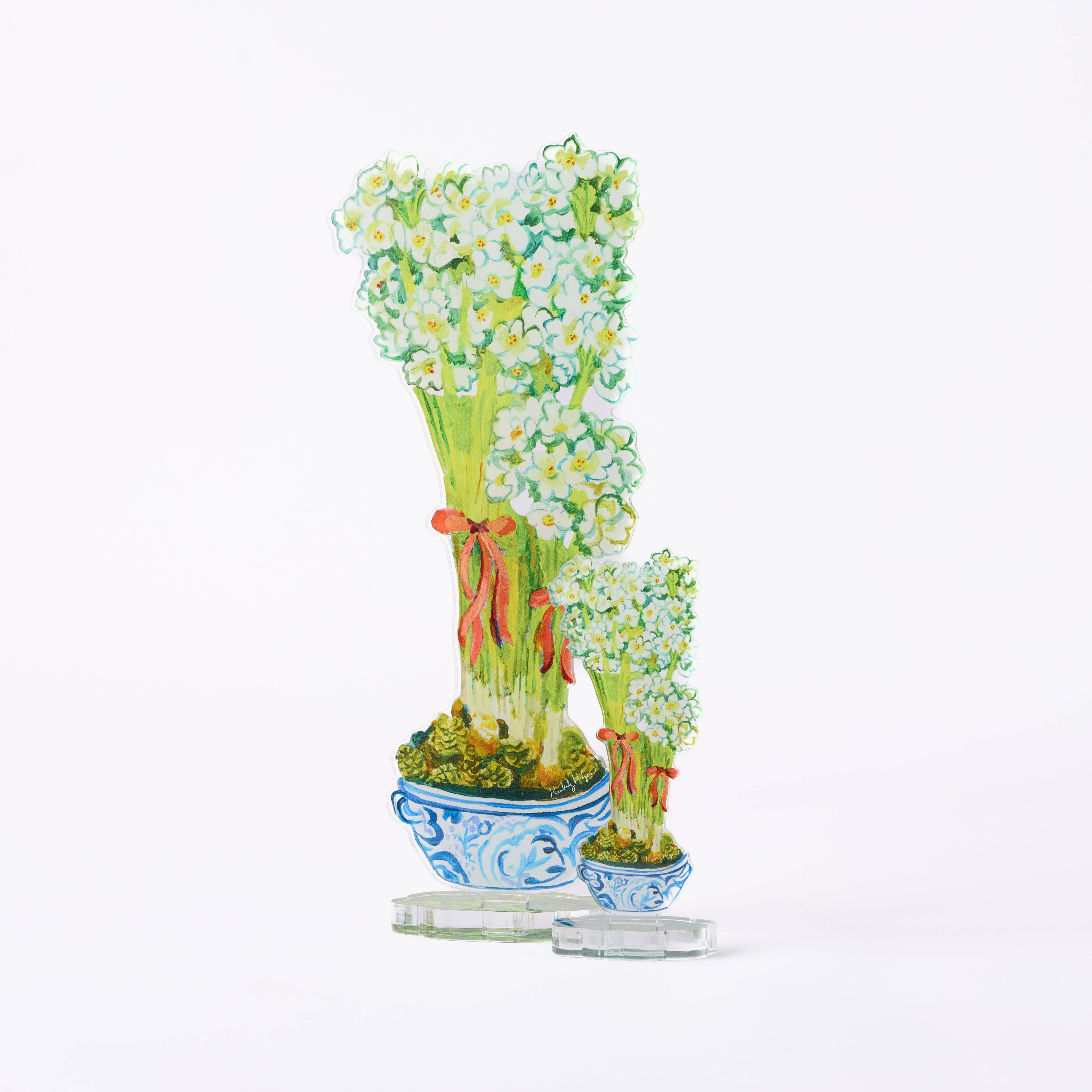 Paperwhites | 0.25in. Acrylic Floral: LG / Leaf LG Stand