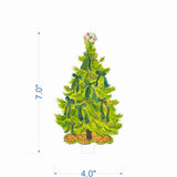 8 Green Bows Tree | 0.25in. Acrylic Floral: SM / Pine Pattern SM Stand