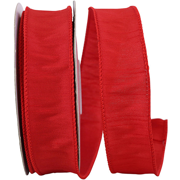 Red Wired Edged Ribbon