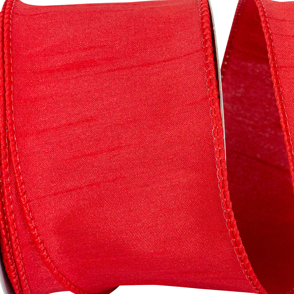 Red Wired Edged Ribbon