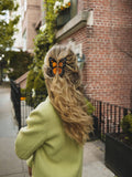 Hand-painted Monarch Butterfly Claw Hair Clip | Eco-Friendly: Orange